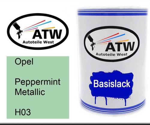 Opel, Peppermint Metallic, H03: 500ml Lackdose, von ATW Autoteile West.